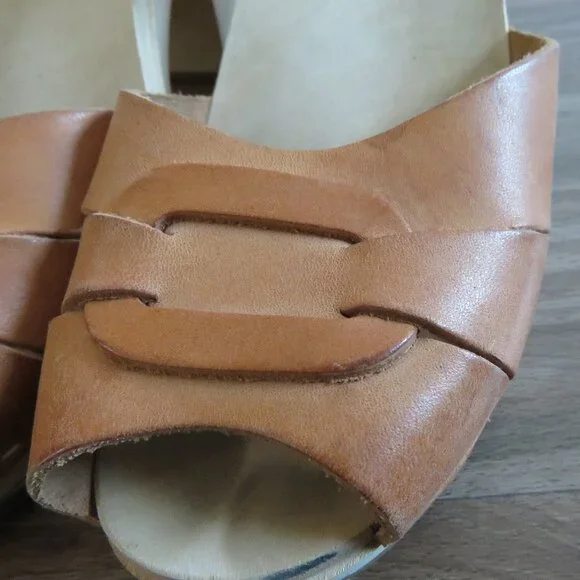 SWEDISH HASBEENS Leather Wooden Clogs 9.5-10 / NEED GONE! Make offer - Picture 8 of 15